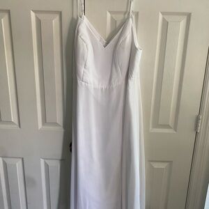 Azazie White Maxi Dress with Spaghetti Straps